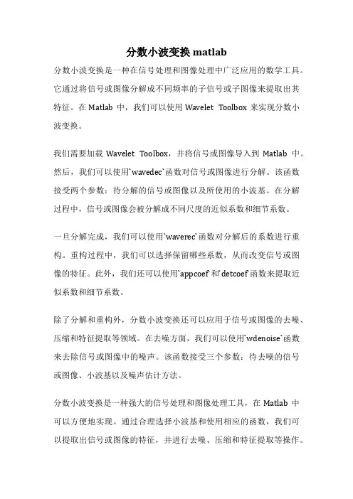 分数小波变换 matlab