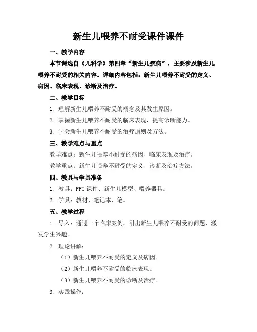 新生儿喂养不耐受课件课件