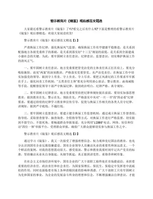 警示教育片《镜鉴》观后感范文精选