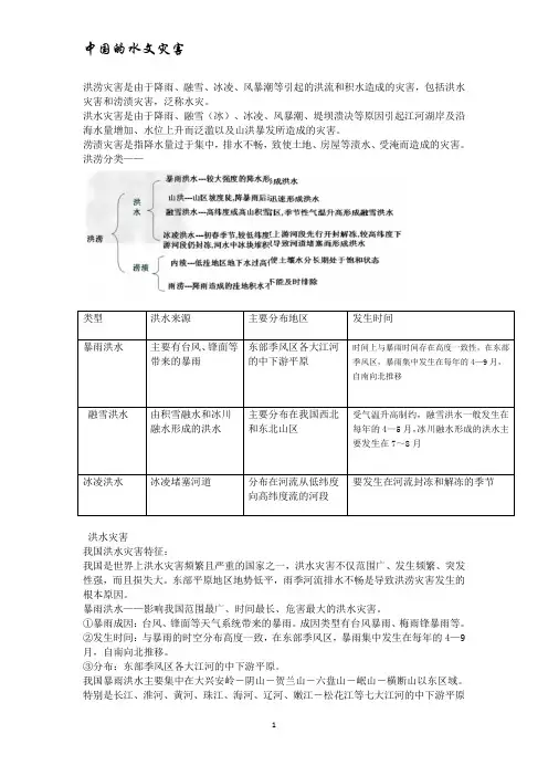 中国的水文灾害