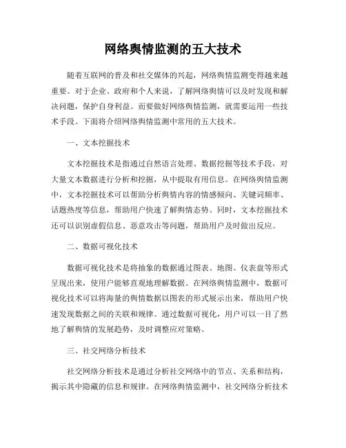 网络舆情监测的五大技术