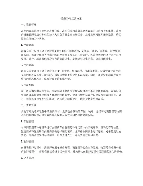 冻货冷库运营方案