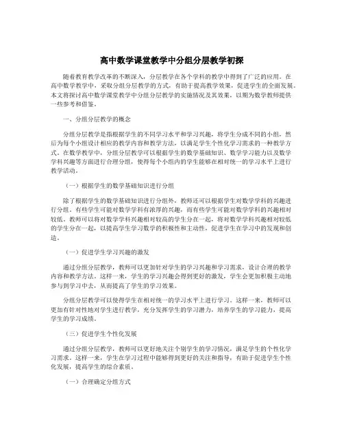 高中数学课堂教学中分组分层教学初探
