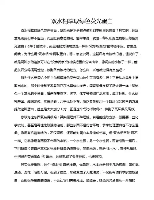 双水相萃取绿色荧光蛋白