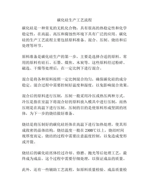 碳化硅生产工艺流程