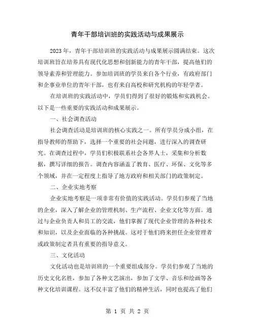 青年干部培训班的实践活动与成果展示