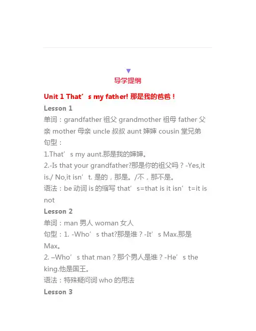 新概念英语青少版(入门级B)知识提纲+教学计划