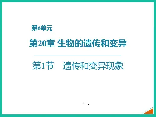 《遗传和变异现象》PPT课件