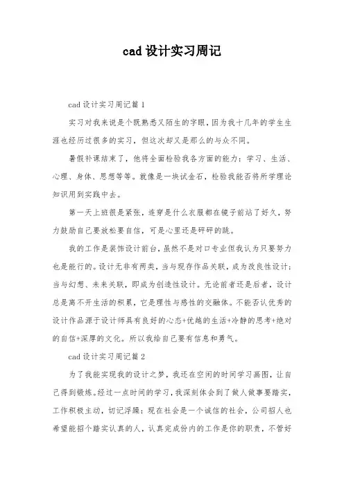 cad设计实习周记
