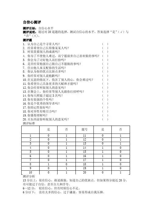 自信心测评_幼儿小学教育-幼儿教育