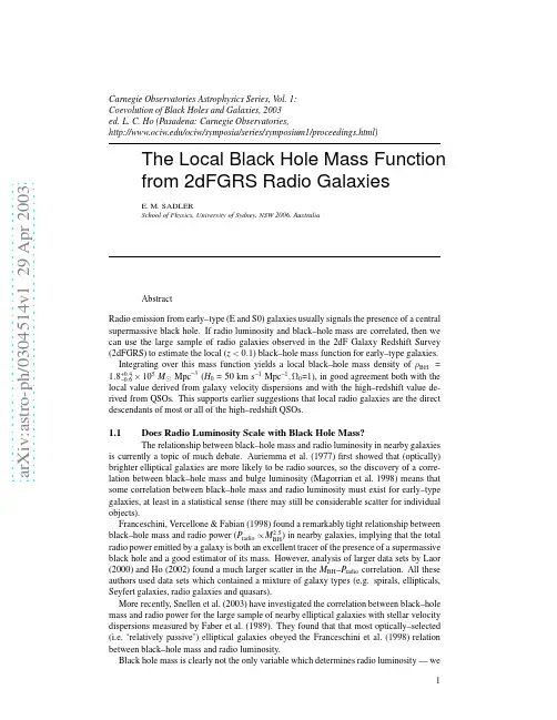 The local black-hole mass function from 2dFGRS radio galaxies