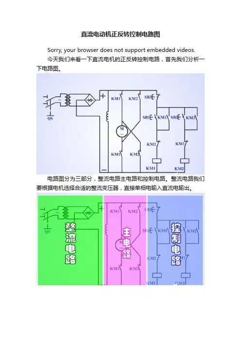 直流电动机正反转控制电路图