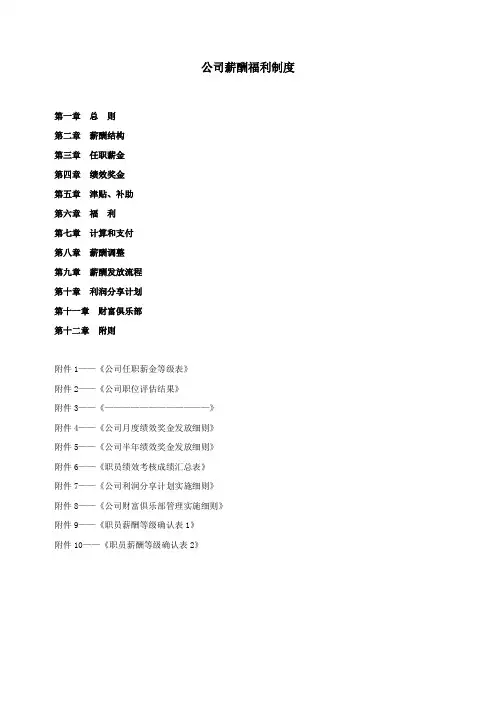 (员工福利待遇)万科集团薪酬福利制度