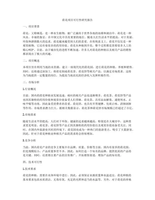 荷花项目可行性研究报告