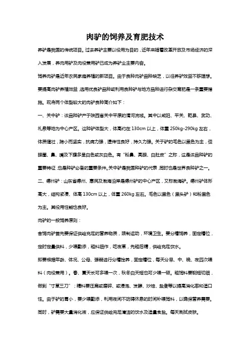肉驴的饲养及育肥技术