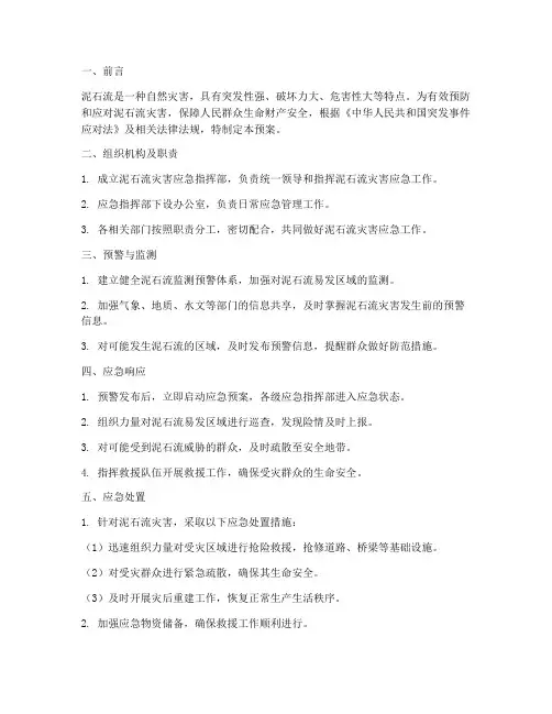 泥石流应急预案