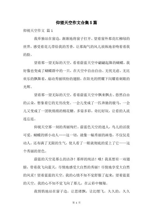 仰望天空作文合集5篇