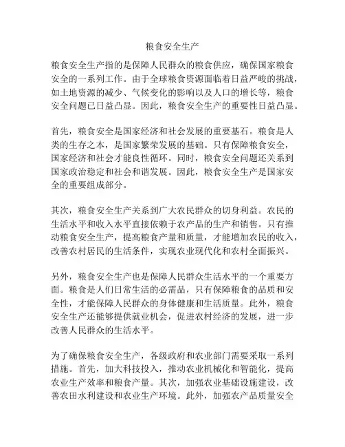 粮食安全生产
