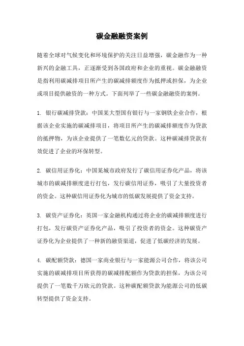碳金融融资案例