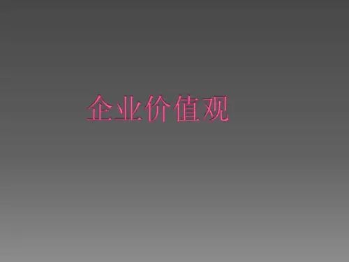 企业价值观ppt课件