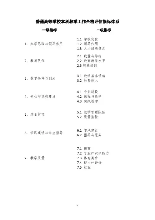《本科教学工作合格评估指标体系》(2018修订版) (1)