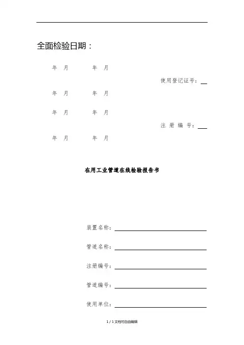 压力管道自检报告