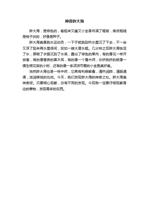 神奇胖大海