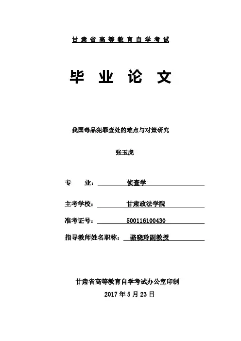 我国毒品犯罪查处的难点与对策研究