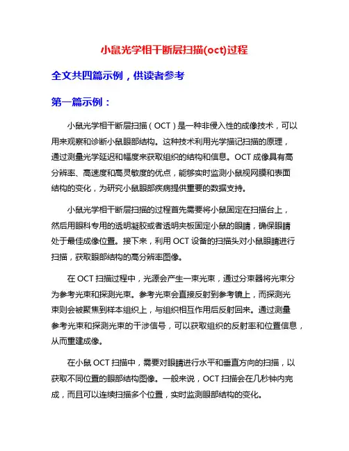 小鼠光学相干断层扫描(oct)过程