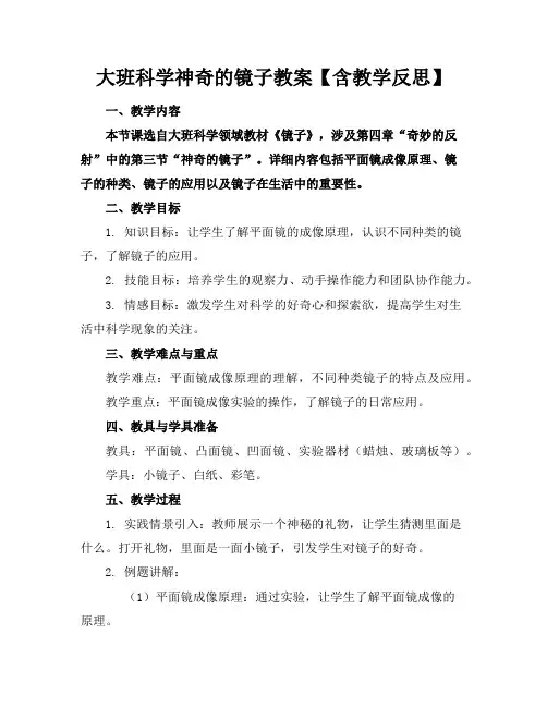 大班科学神奇的镜子教案【含教学反思】