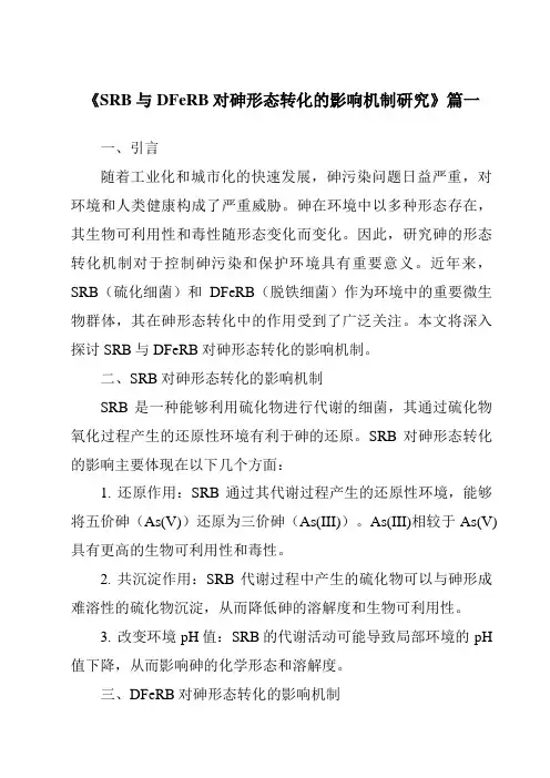 《SRB与DFeRB对砷形态转化的影响机制研究》范文