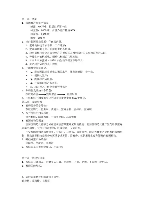 养蜂学重点