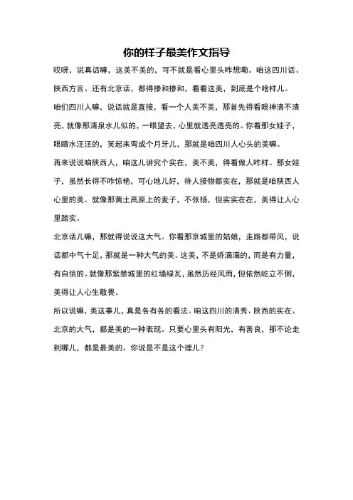 你的样子最美作文指导
