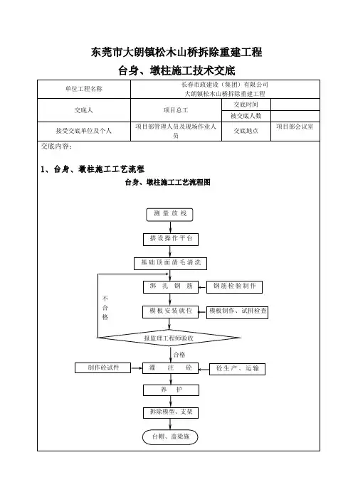 台身、墩柱技术交底