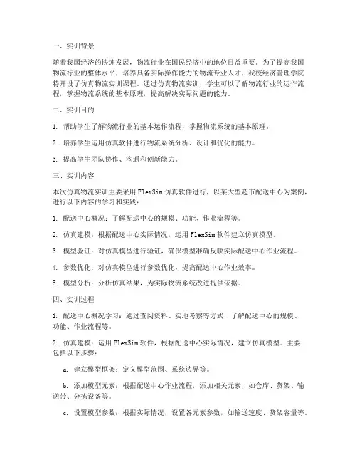 仿真物流实训报告