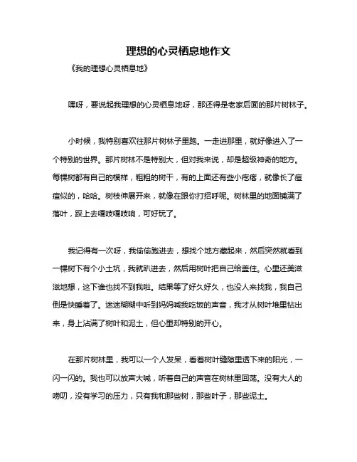 理想的心灵栖息地作文
