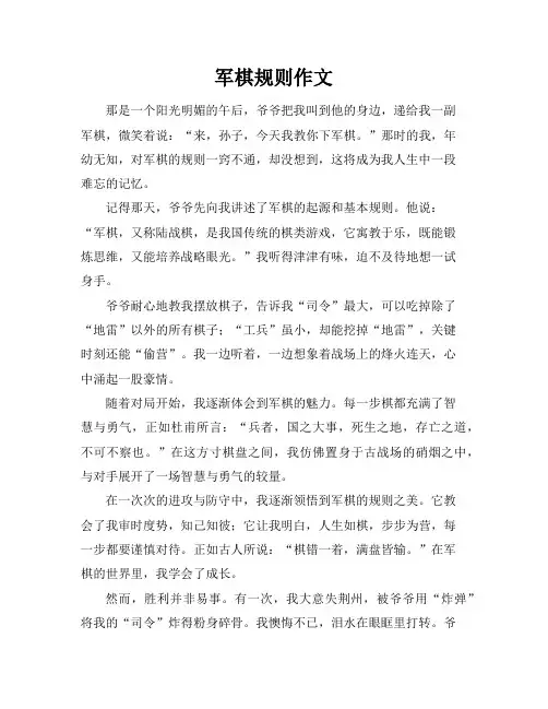 军棋规则作文