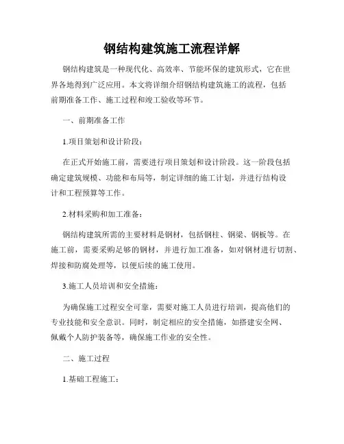 钢结构建筑施工流程详解