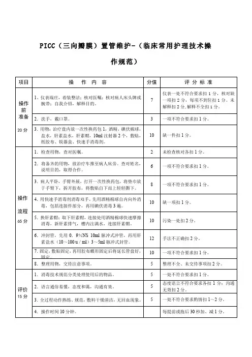 PICC(三向瓣膜)置管维护-(临床常用护理技术操作规范)