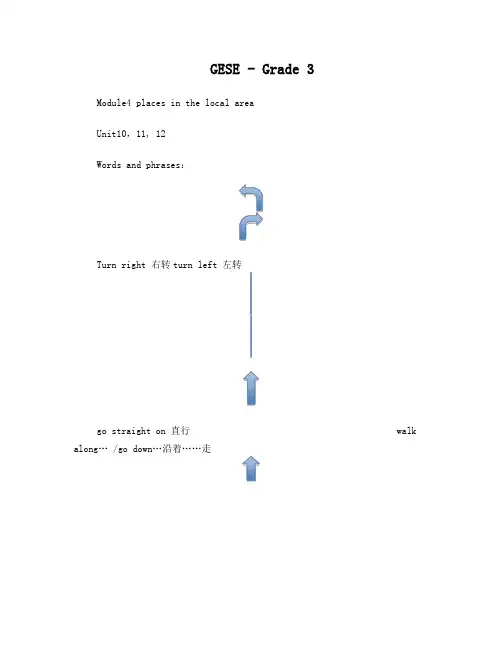 三一口语3级指路问路话题重点总结