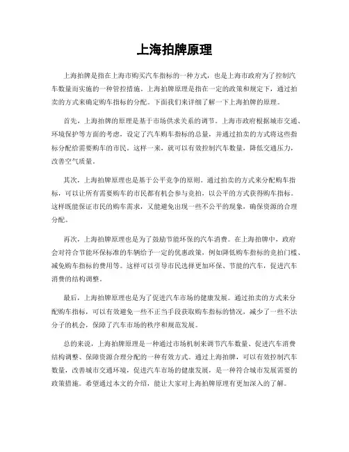上海拍牌原理