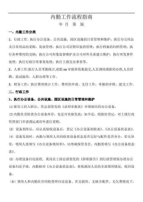 内勤工作流程指南