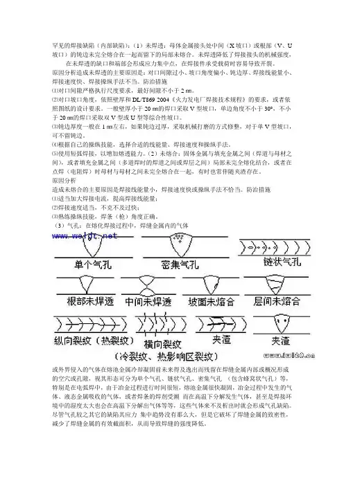 常见的焊接缺陷(内部缺陷)