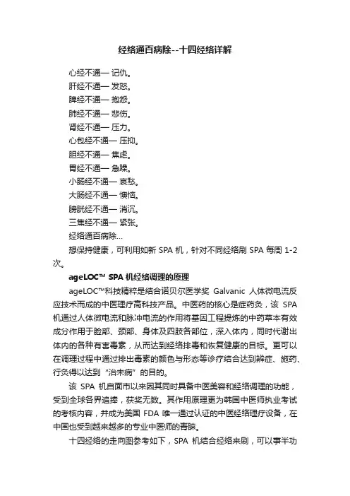 经络通百病除--十四经络详解