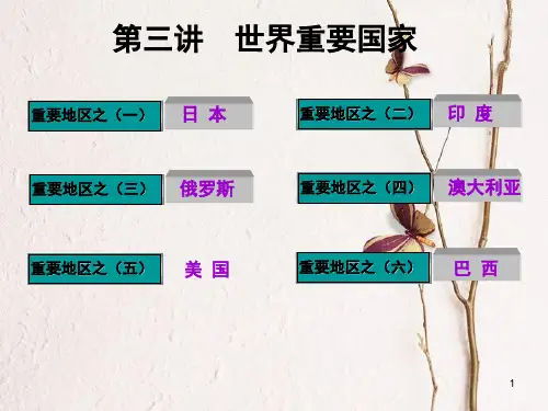 高三地理复习 第四部分 第一章 世界地理 第三讲 世界重要国家课件.ppt