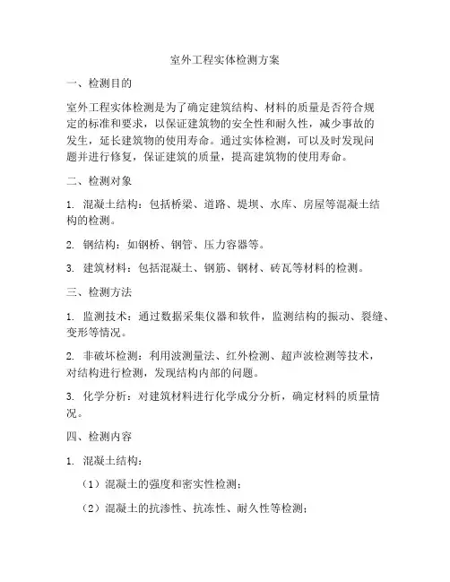 室外工程实体检测方案