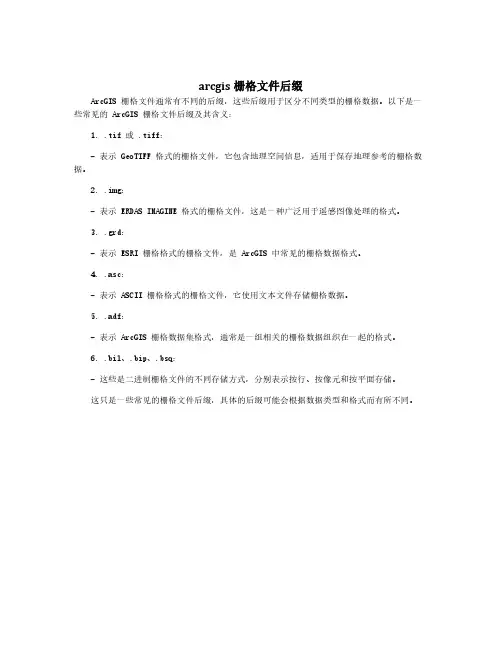 arcgis栅格文件后缀