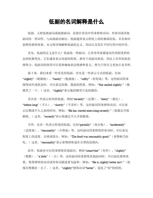 低副的名词解释是什么