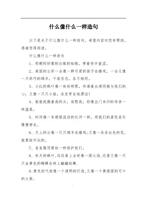 什么像什么一样造句