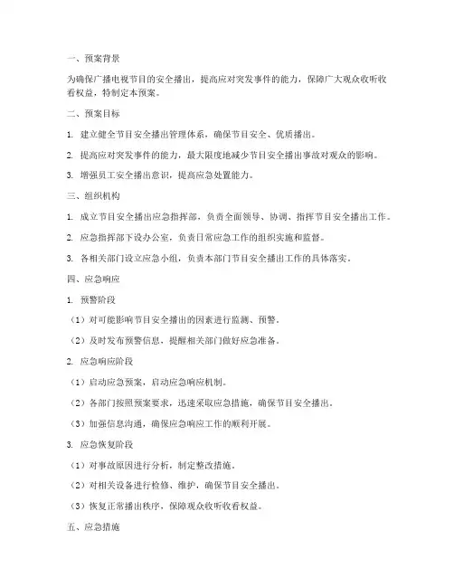 节目安全播出应急预案